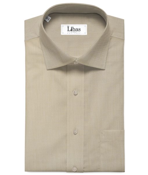 Arvind Men's  Superfine Cotton Structured 2.25 Meter Unstitched Shirting Fabric (Beige)