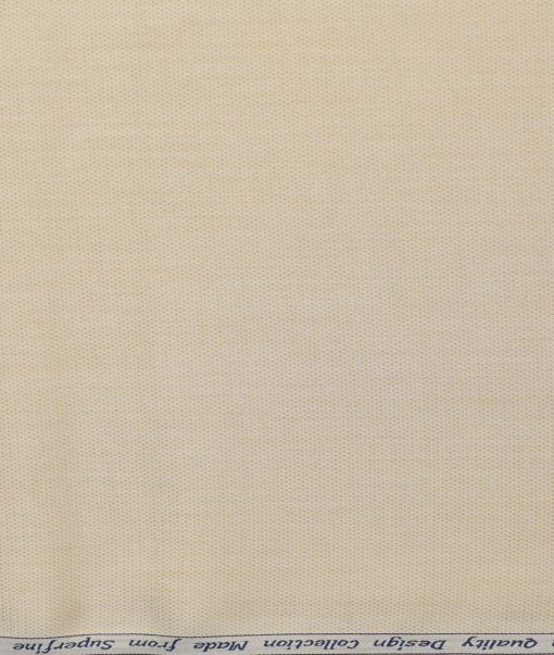 Arvind Men's  Superfine Cotton Structured 2.25 Meter Unstitched Shirting Fabric (Beige)