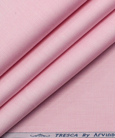 Arvind Men's  Superfine Cotton Structured 2.25 Meter Unstitched Shirting Fabric (Blush Pink)