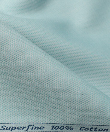 Arvind Men's  Superfine Cotton Structured 2.25 Meter Unstitched Shirting Fabric (Mint Green)