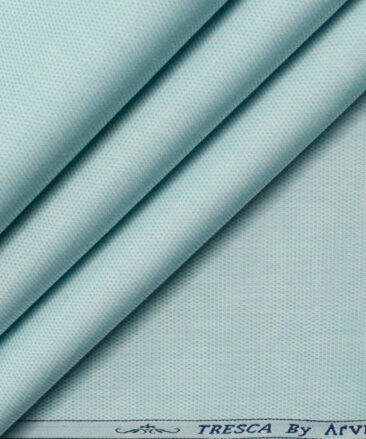 Arvind Men's  Superfine Cotton Structured 2.25 Meter Unstitched Shirting Fabric (Mint Green)