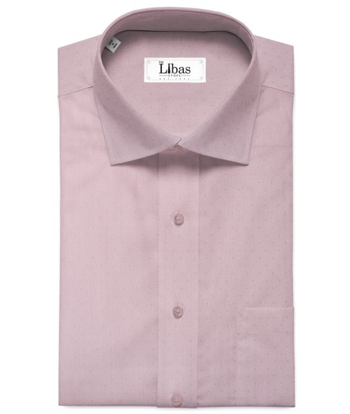 Arvind Men's  Superfine Cotton Structured 2.25 Meter Unstitched Shirting Fabric (Pink)