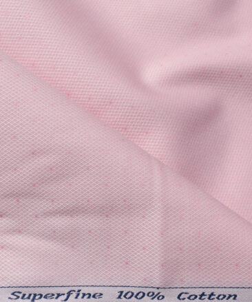 Arvind Men's  Superfine Cotton Structured 2.25 Meter Unstitched Shirting Fabric (Pink)