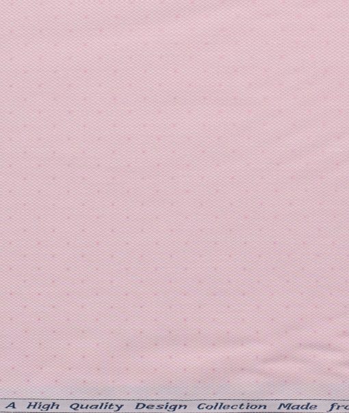 Arvind Men's  Superfine Cotton Structured 2.25 Meter Unstitched Shirting Fabric (Pink)