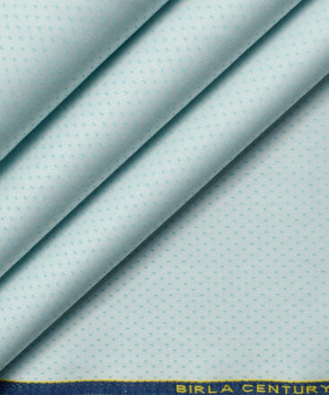 Birla Century Men's Giza Cotton Structured 2.25 Meter Unstitched Shirting Fabric (Mint Green)