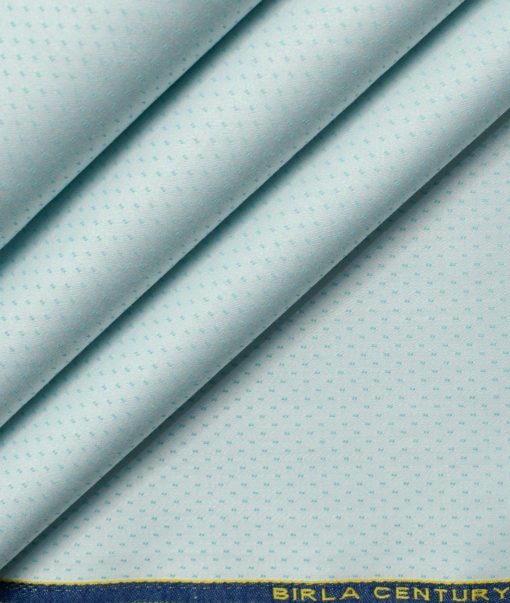 Birla Century Men's Giza Cotton Structured 2.25 Meter Unstitched Shirting Fabric (Mint Green)