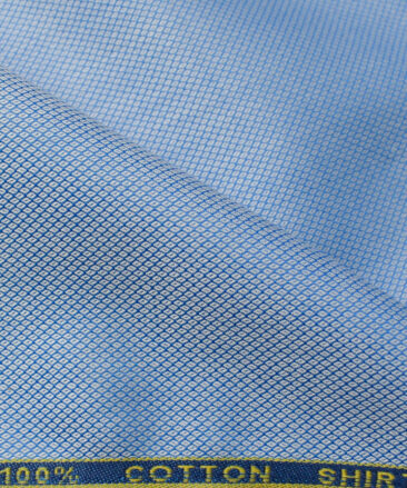 Birla Century Men's Cotton Structured 2.25 Meter Unstitched Shirting Fabric (Blue)