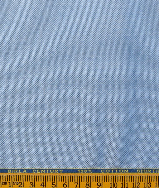 Birla Century Men's Cotton Structured 2.25 Meter Unstitched Shirting Fabric (Blue)