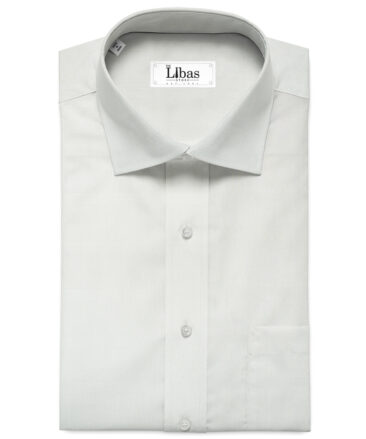 Luthai Men's Supima Cotton Checks 2.25 Meter Unstitched Shirting Fabric (White)