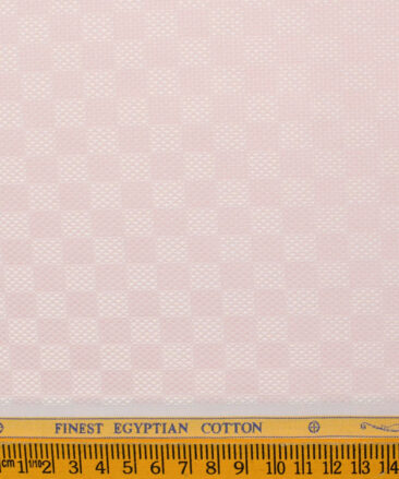 Soktas Men's Giza Cotton Self Design 2.25 Meter Unstitched Shirting Fabric (Pink)