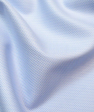 Cadini Men's Giza Cotton Structured Unstitched Shirting Fabric (Sky Blue)