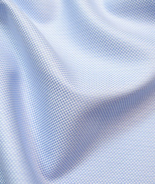 Cadini Men's Giza Cotton Structured Unstitched Shirting Fabric (Sky Blue)