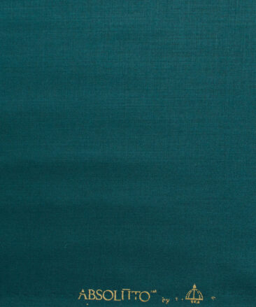 Absoluto Men's Terry Rayon Solids  Unstitched Suiting Fabric (Deep Sea Green)