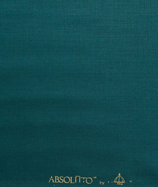 Absoluto Men's Terry Rayon Solids  Unstitched Suiting Fabric (Deep Sea Green)