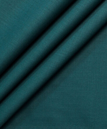 Absoluto Men's Terry Rayon Solids  Unstitched Suiting Fabric (Deep Sea Green)