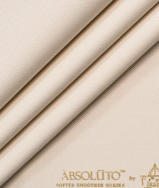 Absoluto Men's Terry Rayon Structured 3.75 Meter Unstitched Suiting Fabric (Beige)