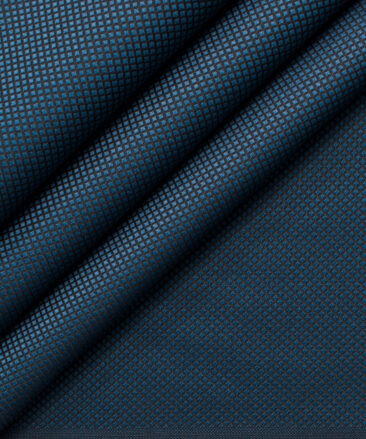 Absoluto Men's Terry Rayon Structured 3.75 Meter Unstitched Suiting Fabric (Blue)