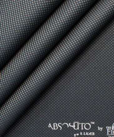 Absoluto Men's Terry Rayon Structured 3.75 Meter Unstitched Suiting Fabric (Grey)