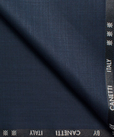 Canetti Men's Terry Rayon Self Design 3.75 Meter Unstitched Suiting Fabric (Dark Blue)