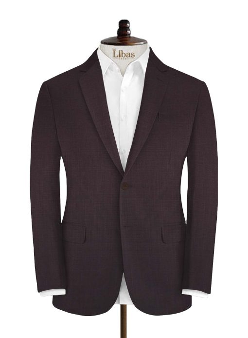 Canetti Men's Terry Rayon Self Design 3.75 Meter Unstitched Suiting Fabric (Dark Wine)