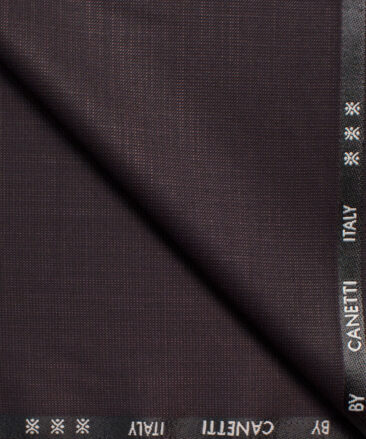 Canetti Men's Terry Rayon Self Design 3.75 Meter Unstitched Suiting Fabric (Dark Wine)