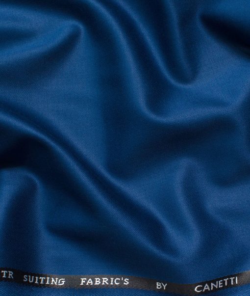 Canetti Men's Terry Rayon Solids 3.75 Meter Unstitched Suiting Fabric (Royal Blue)