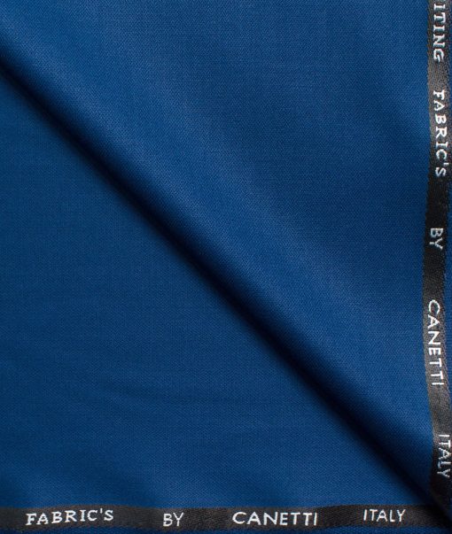 Canetti Men's Terry Rayon Solids 3.75 Meter Unstitched Suiting Fabric (Royal Blue)