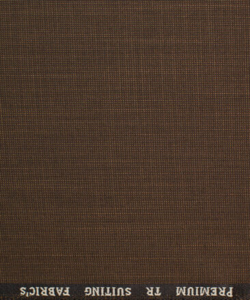 Canetti Men's Terry Rayon Self Design 3.75 Meter Unstitched Suiting Fabric (Copper Brown)