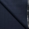 Canetti Men's Terry Rayon Checks 3.75 Meter Unstitched Suiting Fabric (Dark Blue)