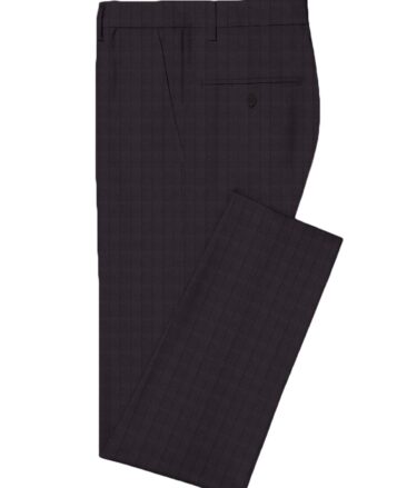 Canetti Men's Terry Rayon Checks 3.75 Meter Unstitched Suiting Fabric (Dark Wine)