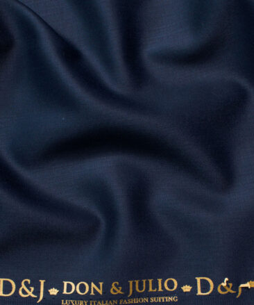 Don & Julio Men's Terry Rayon Solids 3.75 Meter Unstitched Suiting Fabric (Dark Blue)