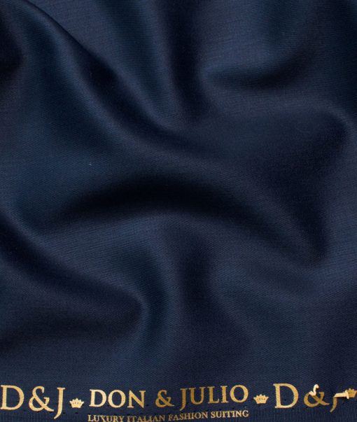 Don & Julio Men's Terry Rayon Solids 3.75 Meter Unstitched Suiting Fabric (Dark Blue)