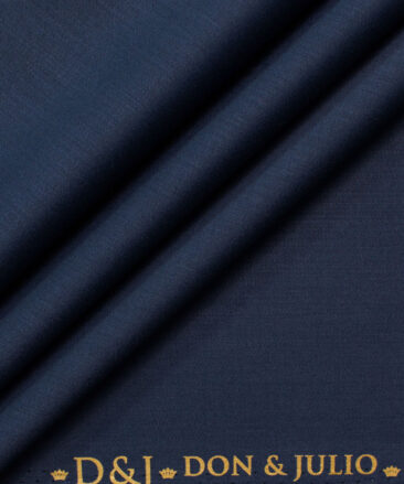 Don & Julio Men's Terry Rayon Solids 3.75 Meter Unstitched Suiting Fabric (Dark Blue)