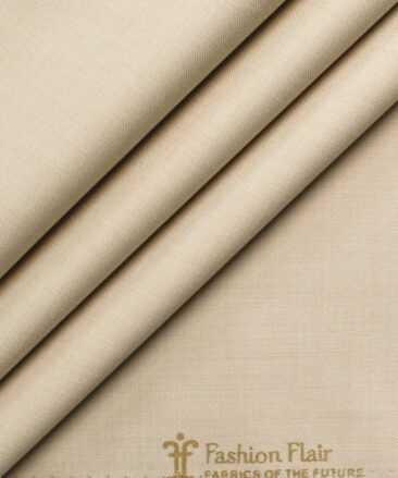 Fashion Flair Men's Terry Rayon Self Design 3.75 Meter Unstitched Suiting Fabric (Tan Beige)