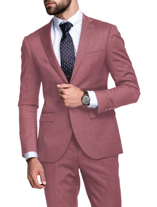 Italian Channel Men's Terry Rayon Structured  Unstitched Suiting Fabric (Rose Pink)