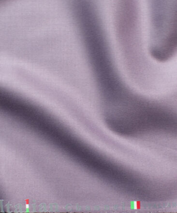 Italian Channel Men's Terry Rayon Solids 3.75 Meter Unstitched Suiting Fabric (Light Mauve Purple)