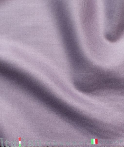 Italian Channel Men's Terry Rayon Solids 3.75 Meter Unstitched Suiting Fabric (Light Mauve Purple)