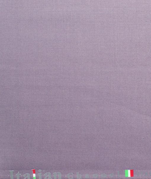 Italian Channel Men's Terry Rayon Solids 3.75 Meter Unstitched Suiting Fabric (Light Mauve Purple)