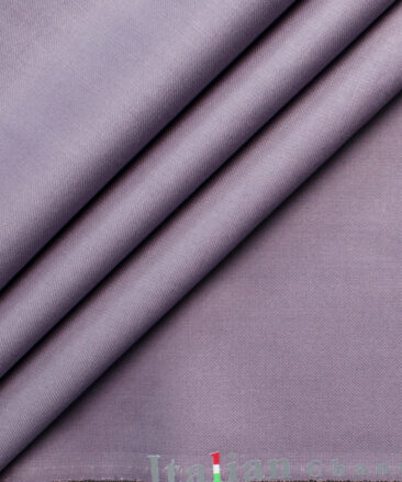 Italian Channel Men's Terry Rayon Solids 3.75 Meter Unstitched Suiting Fabric (Light Mauve Purple)