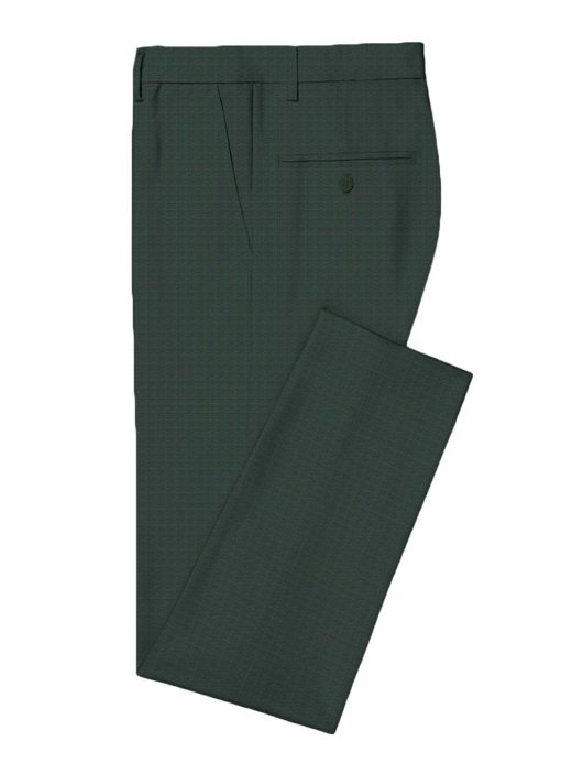 Italian Channel Men's Terry Rayon Structured 3.75 Meter Unstitched Suiting Fabric (Dark Pine Green)