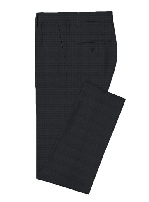 Luigi Bernardo Men's Terry Rayon Jacquard 3.75 Meter Unstitched Suiting Fabric (Black)