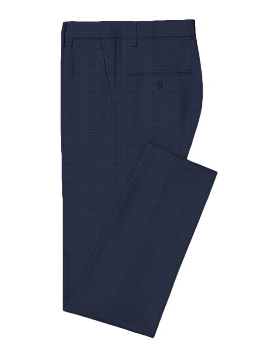 Luigi Bernardo Men's Terry Rayon Jacquard 3.75 Meter Unstitched Suiting Fabric (Dark Blue)