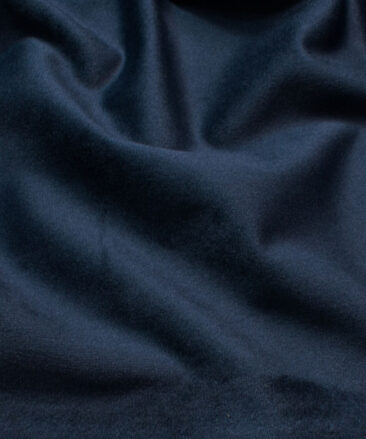 Nemesis Men's Velvet Solids 3.75 Meter Unstitched Suiting Fabric (Dark Blue)