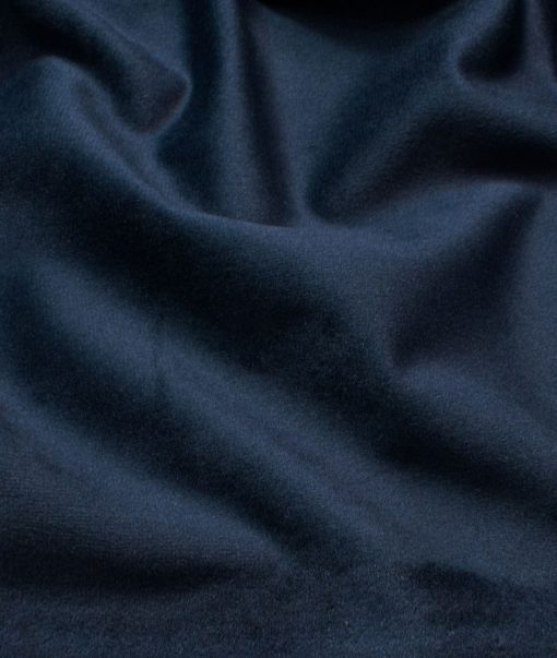 Nemesis Men's Velvet Solids 3.75 Meter Unstitched Suiting Fabric (Dark Blue)