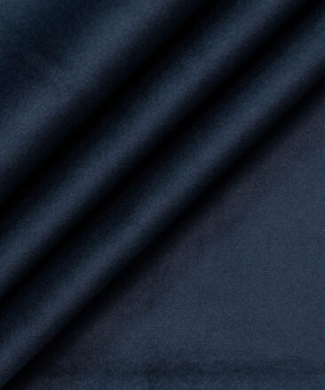 Nemesis Men's Velvet Solids 3.75 Meter Unstitched Suiting Fabric (Dark Blue)