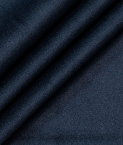 Nemesis Men's Velvet Solids 3.75 Meter Unstitched Suiting Fabric (Dark Blue)