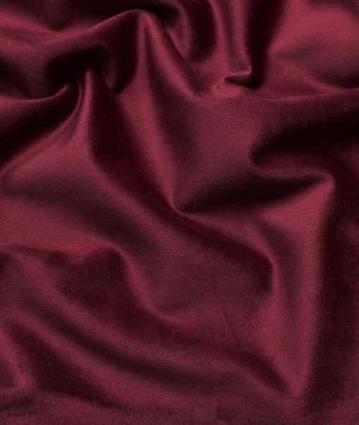 Nemesis Men's Velvet Solids 3.75 Meter Unstitched Suiting Fabric (Wine)