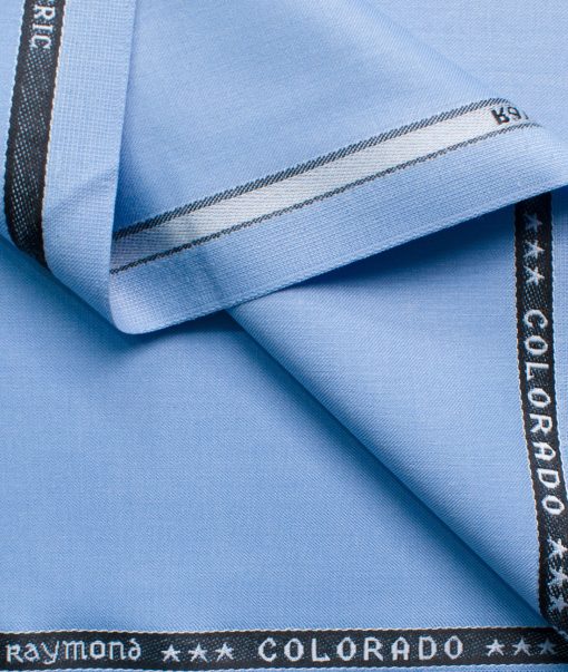 Raymond Men's Terry Rayon Solids 3.75 Meter Unstitched Suiting Fabric (Sky Blue)