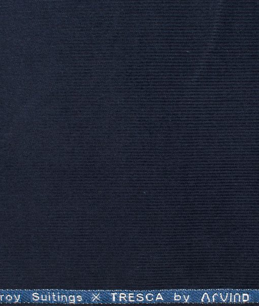 Arvind Tresca Men's Cotton Corduroy Stretchable  Unstitched Corduroy Stretchable Trouser Fabric (Dark Blue)