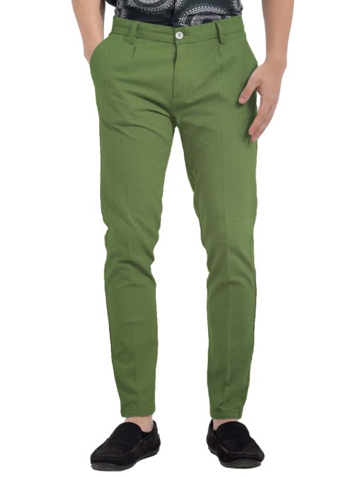 Arvind Men's Cotton Structured Stretchable  Unstitched Trouser Fabric (Green) - Image 2